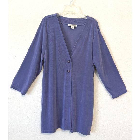 Coldwater Creek Sweaters - Coldwater Creek Womens Cardigan Top M Purple‎ Chic Classic Office Work Buttons
